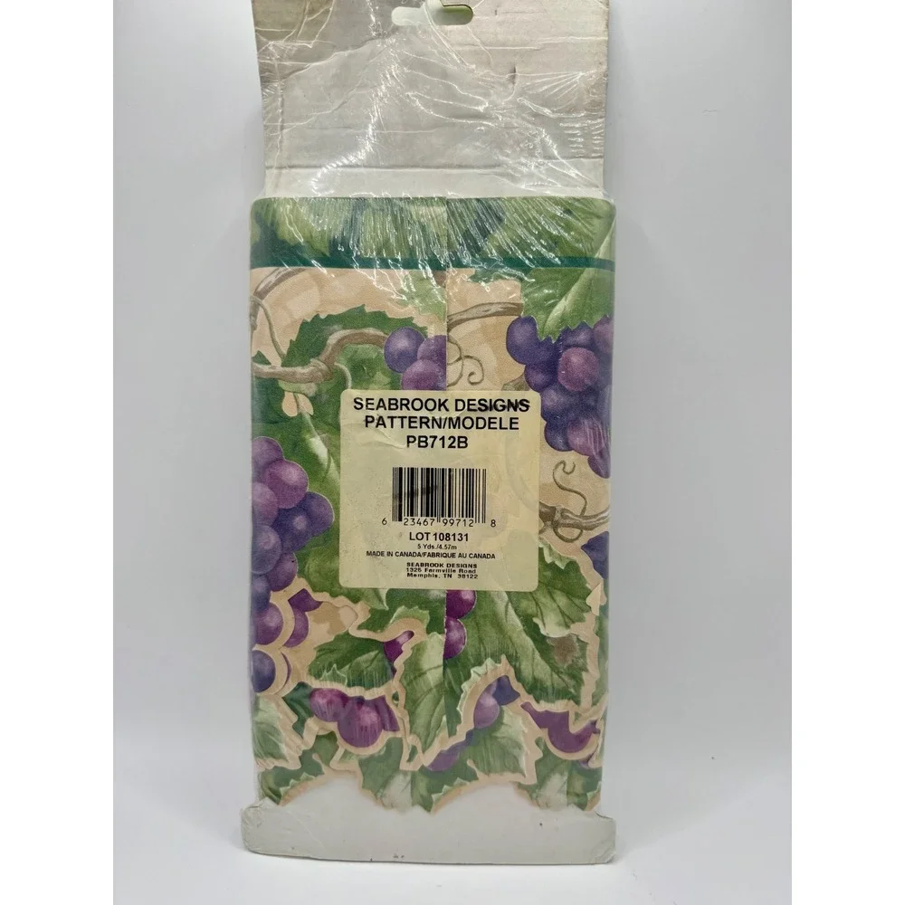 Ashbury Place Designs Wallpaper Border 15ft Purple Grapes Vineyard PB712B NEW